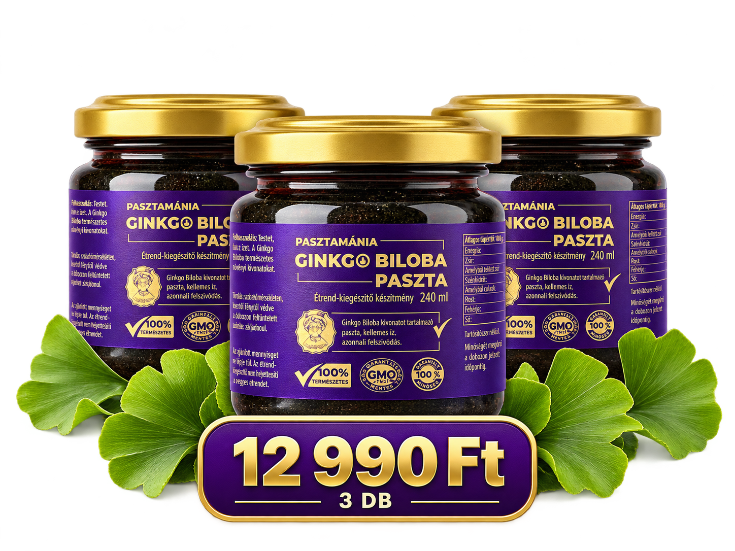 Pasztamánia Ginkgo Biloba Paszta – 3 darabos csomag